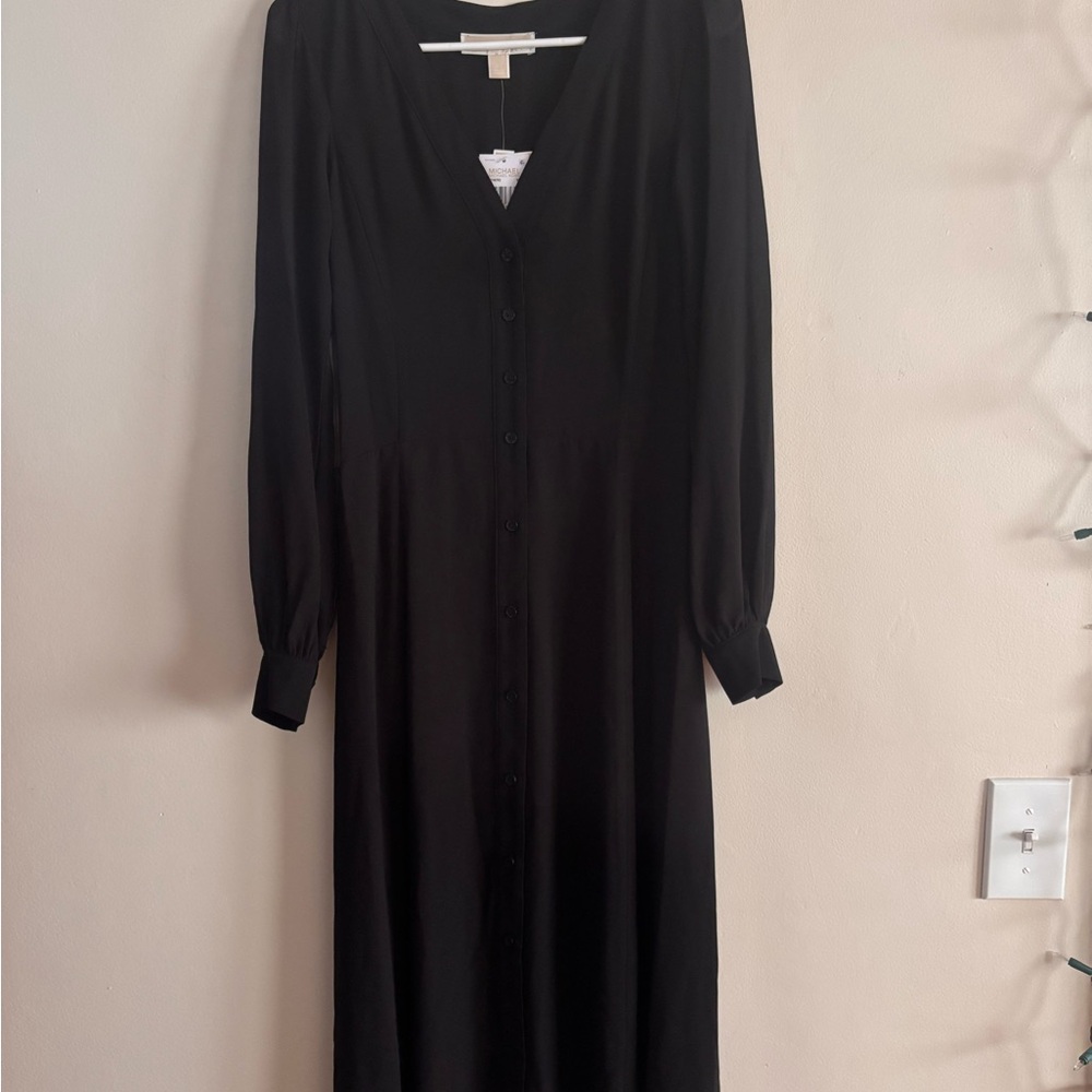 NWT MICHAEL Michael Kors Women's Kate Georgette Midi Dress - Picture 9 of 9